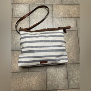 Fossil Blue And White Striped Purse